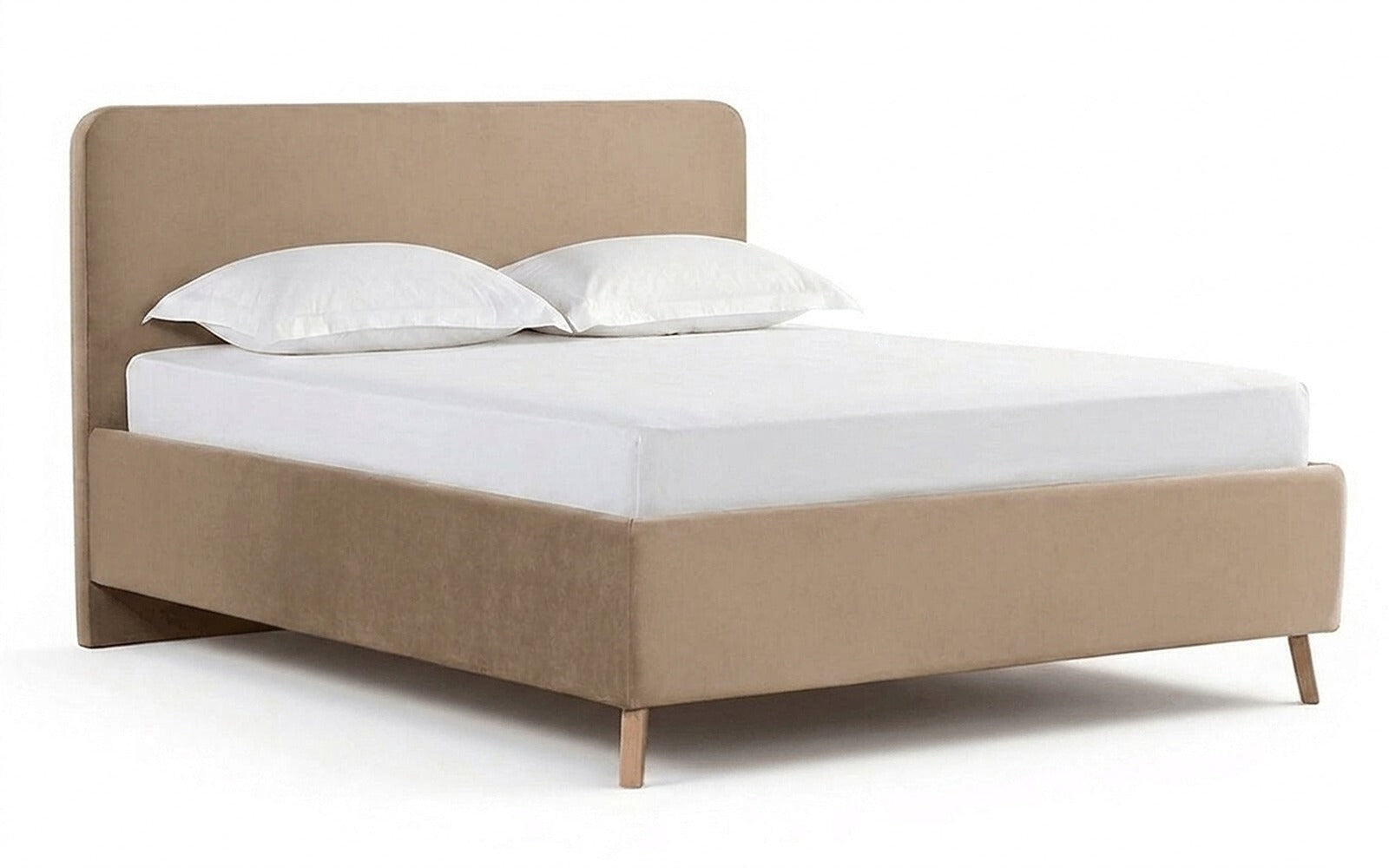 Extra Nova bed + Mattress Classic Brilliant Duoin Casanova Milk fabric, product photo on white background