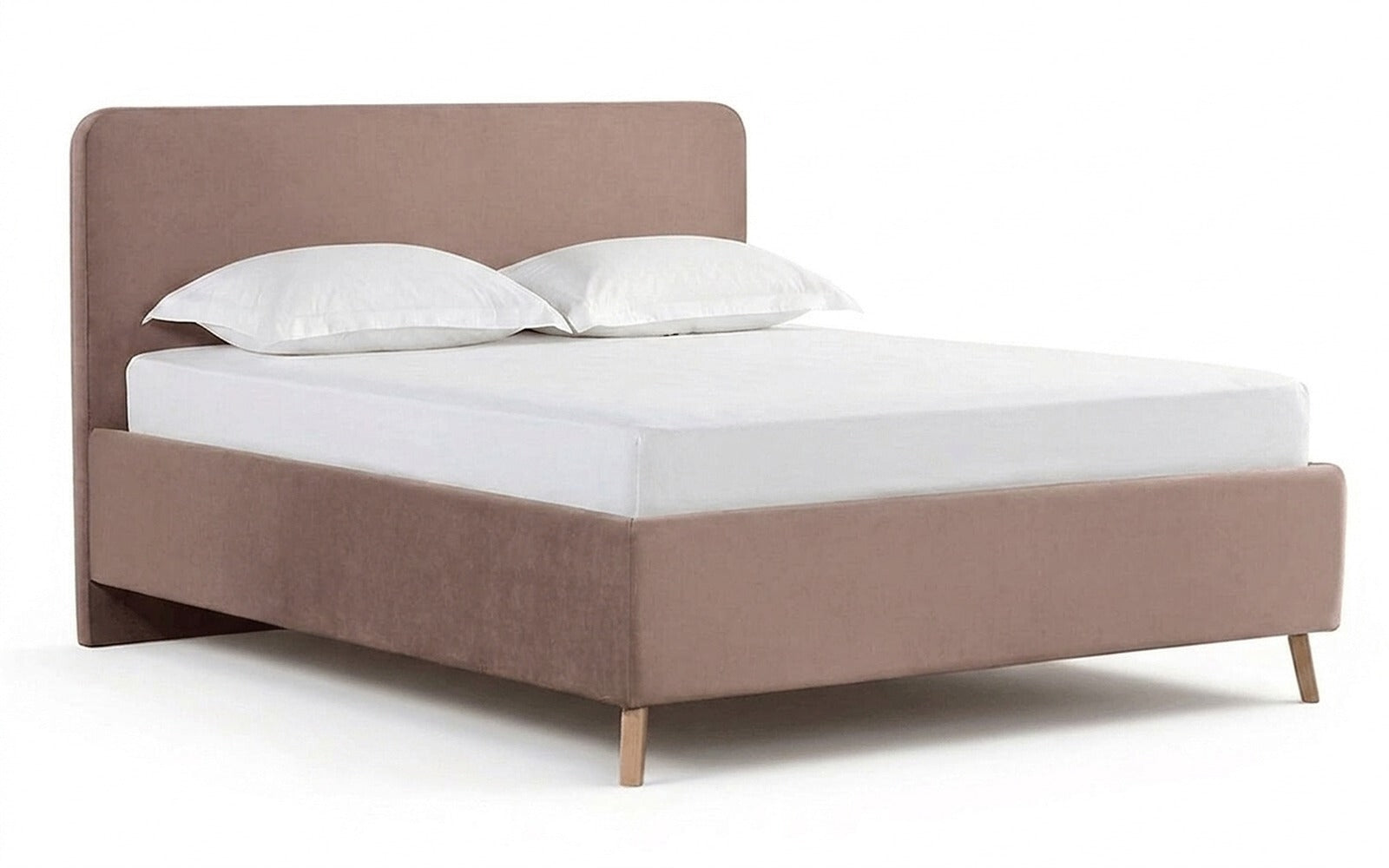 Extra Nova bed + Mattress Classic Brilliant Duoin Casanova Stone fabric, product photo on white background