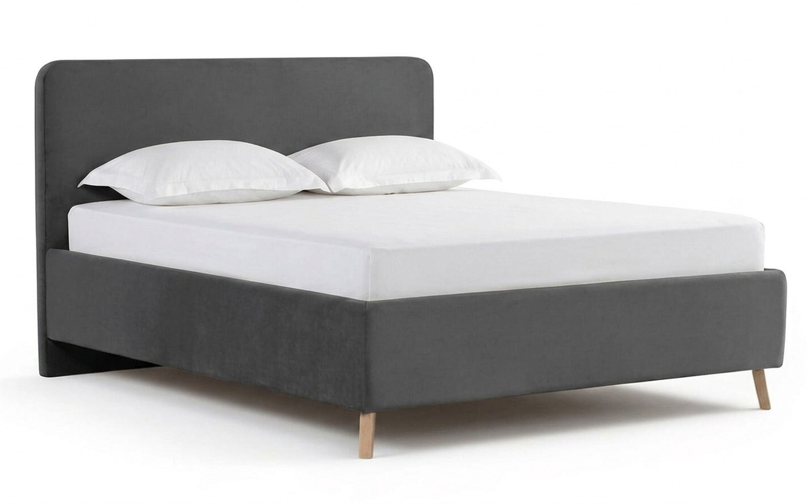 Extra Nova bed in Sky Velvet 16 fabric, product photo on white background
