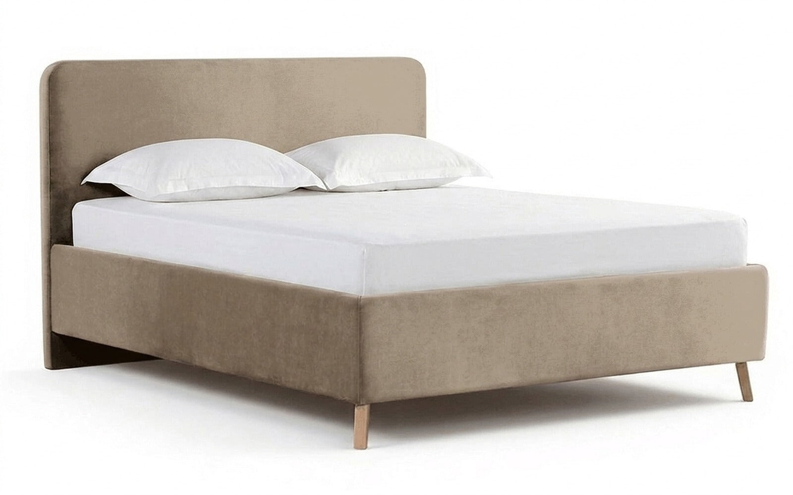 Extra Nova bed + Mattress Classic Brilliant Duoin Sky Velvet 21 fabric, product photo on white background