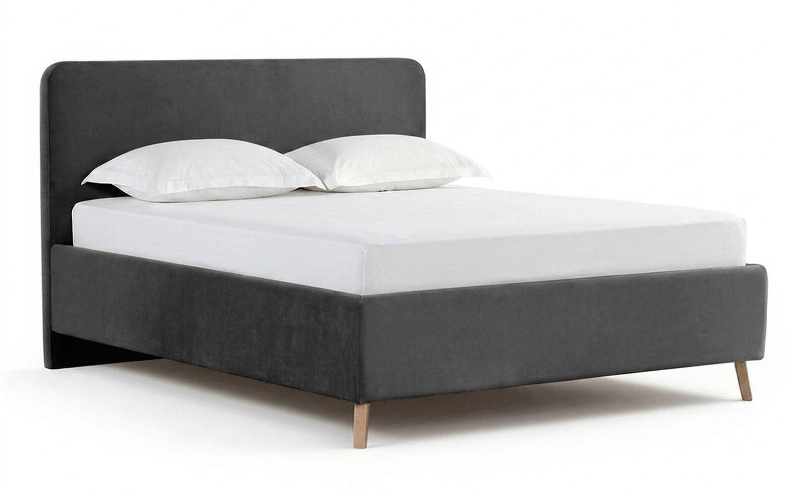 Extra Nova bed + Mattress Classic Brilliant Duoin Sky Velvet 38 fabric, product photo on white background