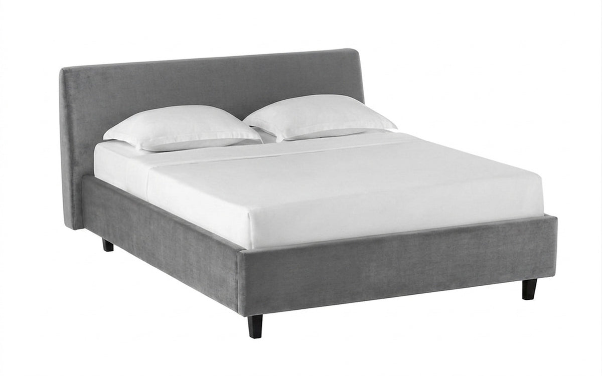 Friza Nova bed in Sky Velvet 08 fabric, product photo on white background