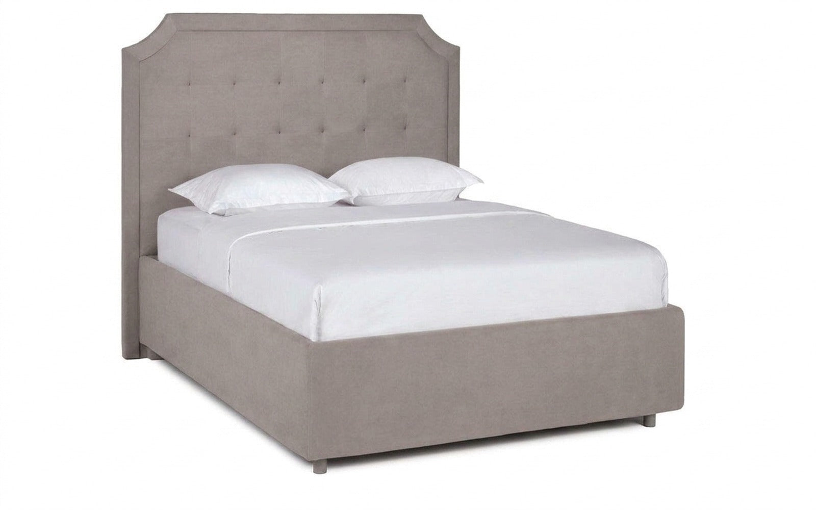 Gracia bed in Casanova Grey fabric, product photo on white background