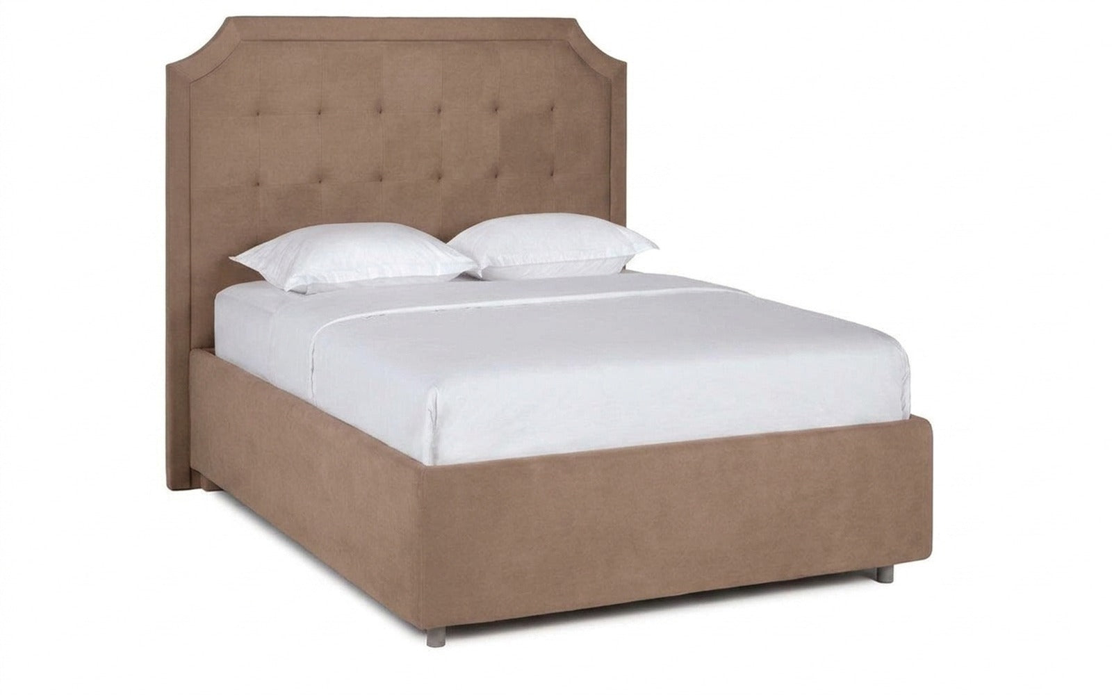 Gracia bed in Casanova Stone fabric, product photo on white background