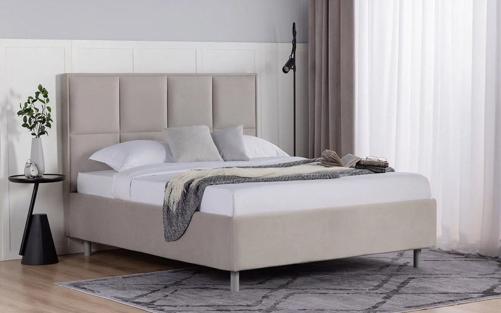 Linea Nova bed in a bedroom interior, view 2