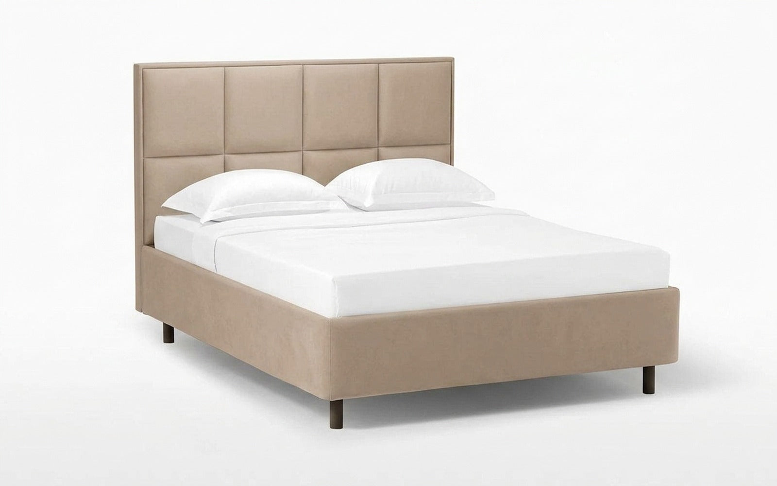 Linea Nova bed in Dumont 02 fabric, product photo on white background