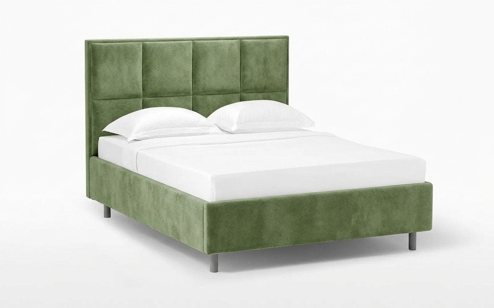 Linea Nova bed in Soul 618 fabric, product photo on white background