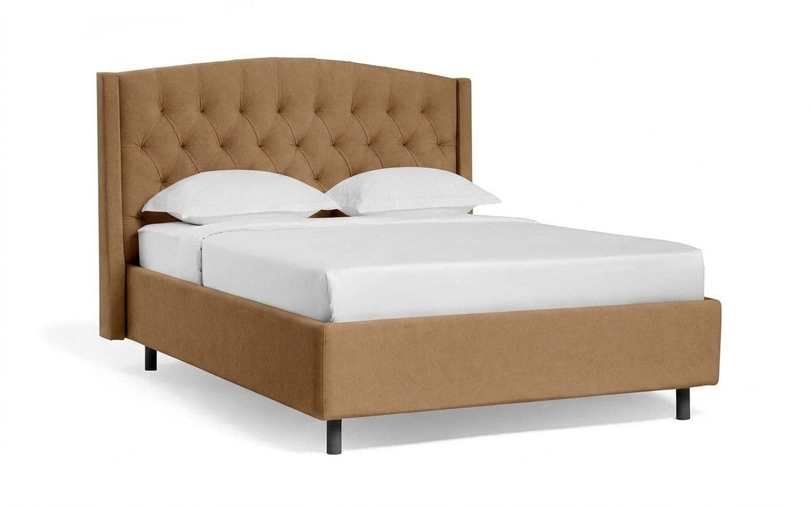 Margot Nova bed in Casanova Beige fabric, product photo on white background