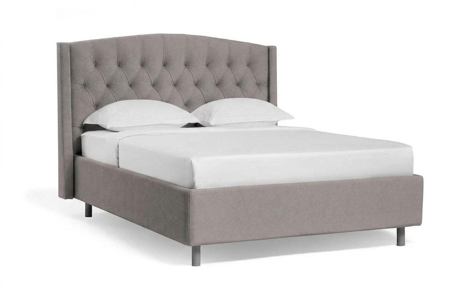 Margot Nova bed in Casanova Grey fabric, product photo on white background