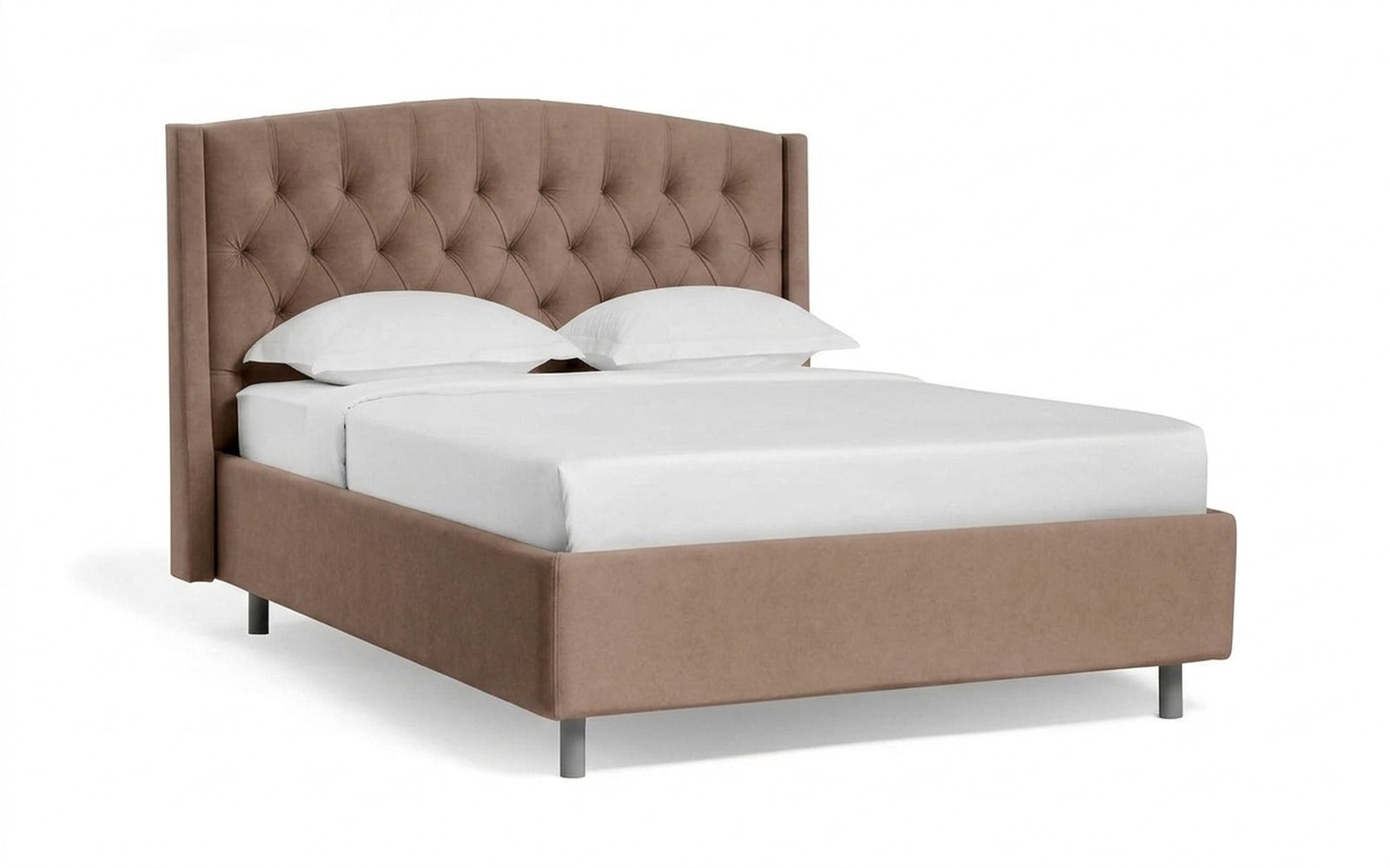 Margot Nova bed in Casanova Stone fabric, product photo on white background