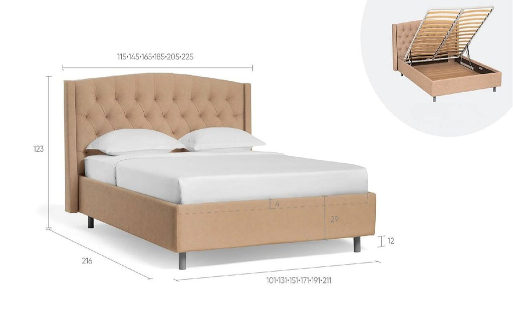 Margot Nova bed, product photo on white background, view 1