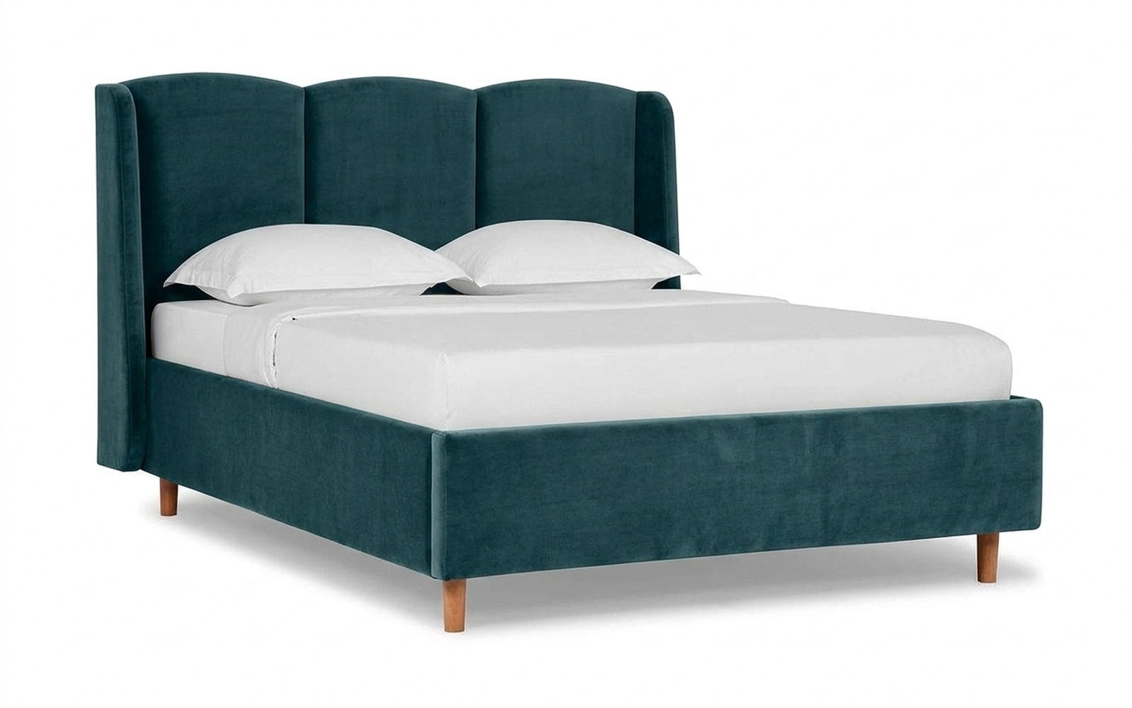 Milora Nova bed in Casanova Seawave fabric, product photo on white background