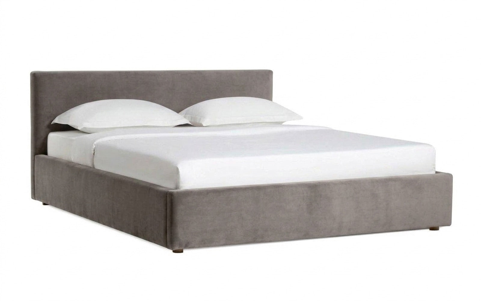 Mira Nova bed in Casanova Grey fabric, product photo on white background