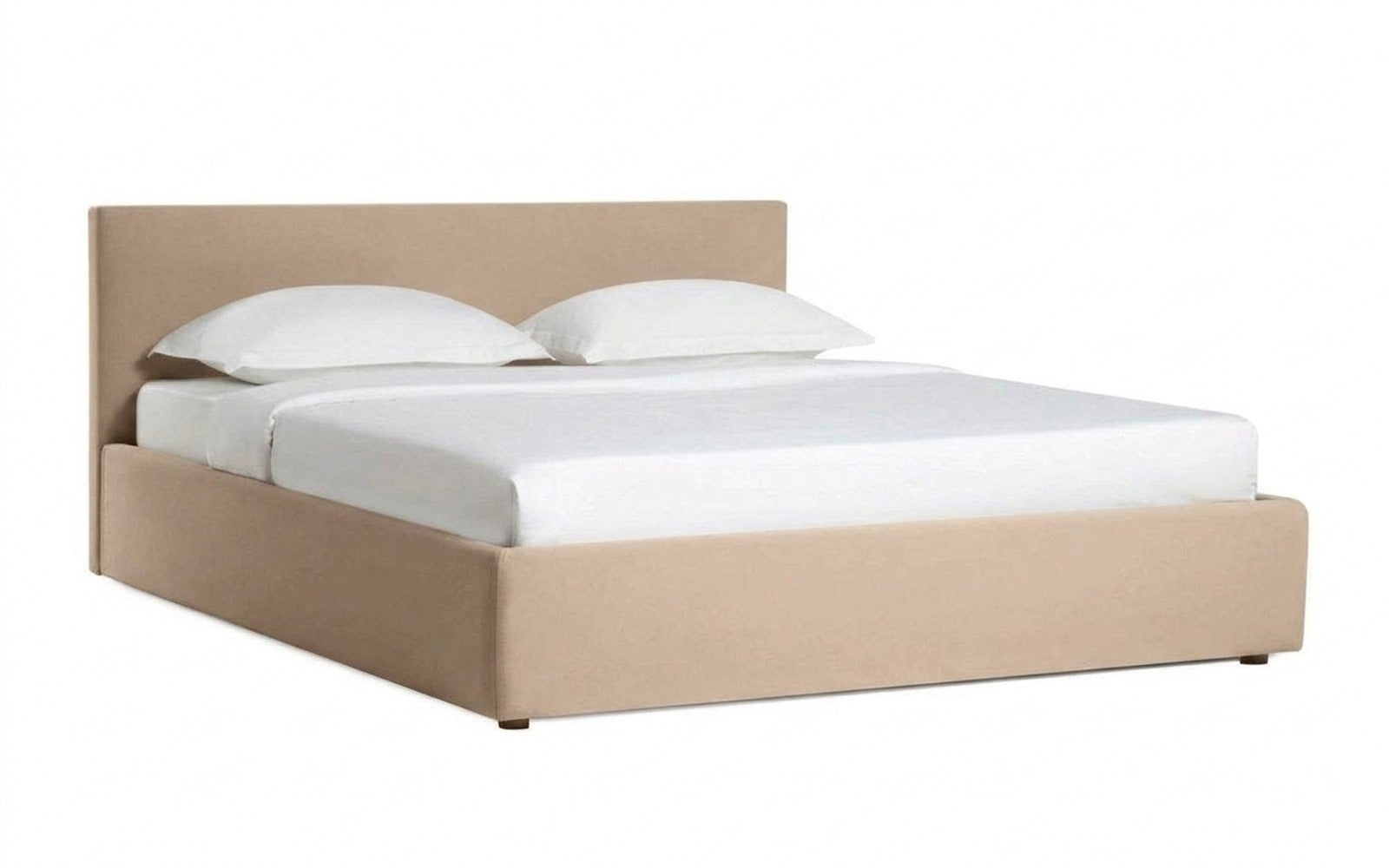 Mira Nova bed in Casanova Milk fabric, product photo on white background