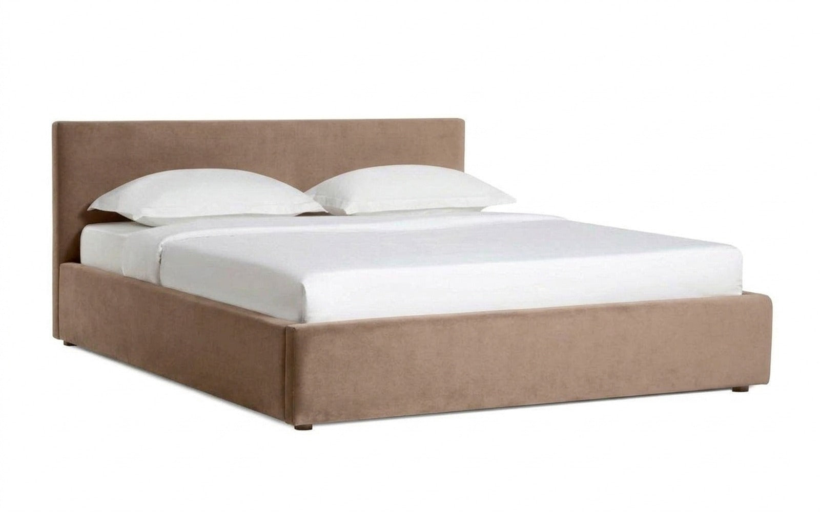 Mira Nova bed in Casanova Stone fabric, product photo on white background