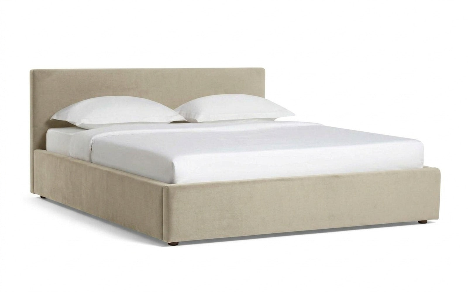 Mira Nova bed in Sky Velvet 03 fabric, product photo on white background