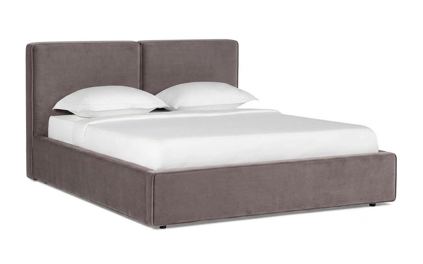 Murrey Nova bed in Casanova Grey fabric, product photo on white background