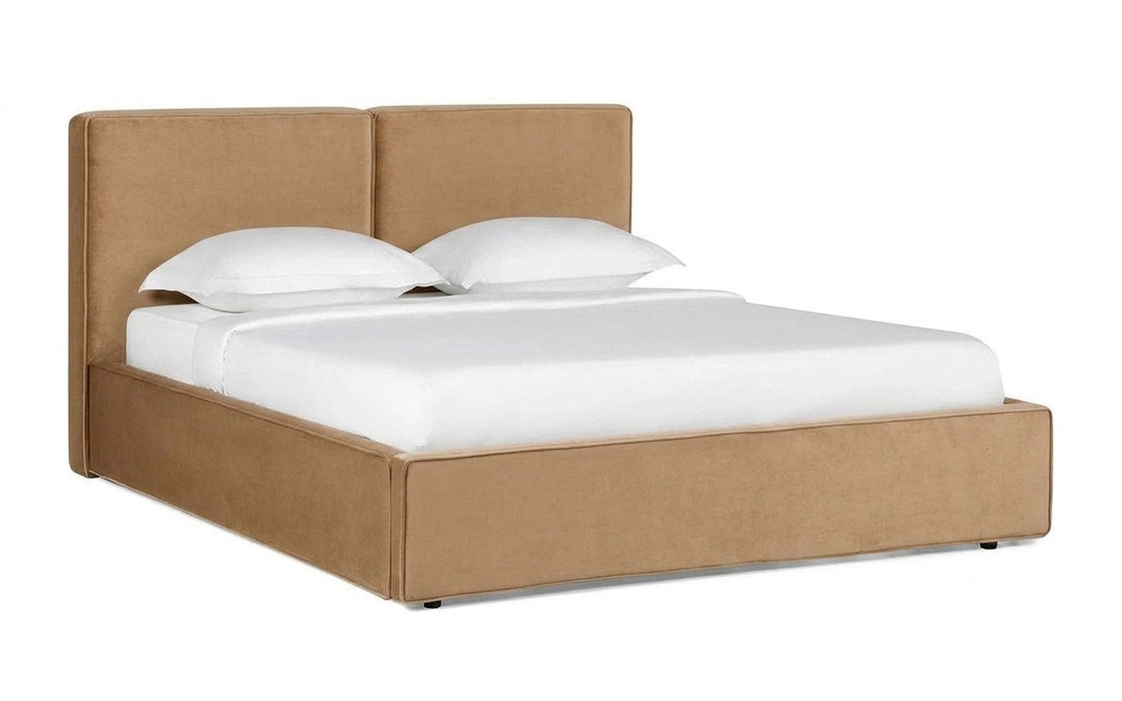 Murrey Nova bed in Casanova Milk fabric, product photo on white background