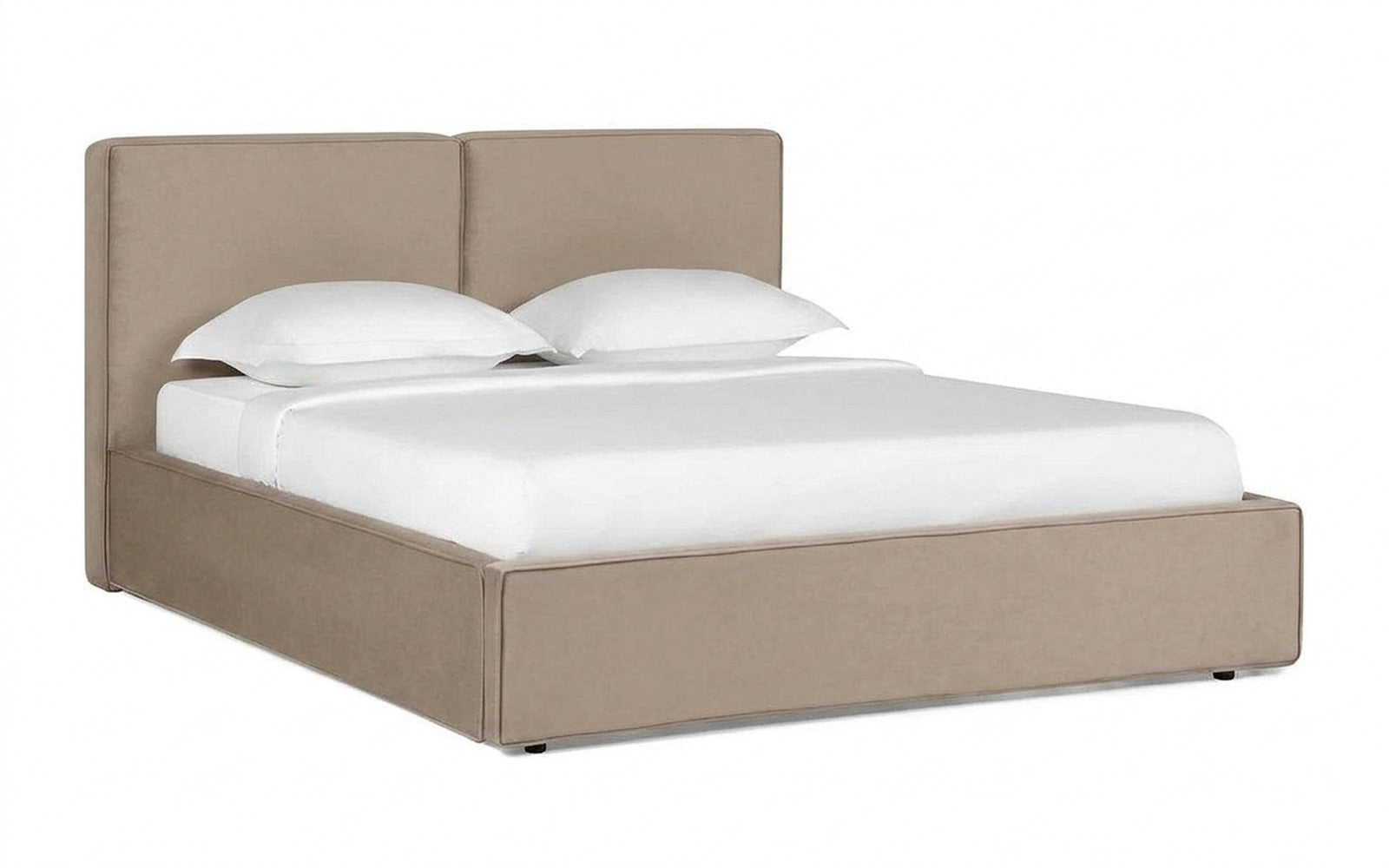 Murrey Nova bed in Dumont 02 fabric, product photo on white background