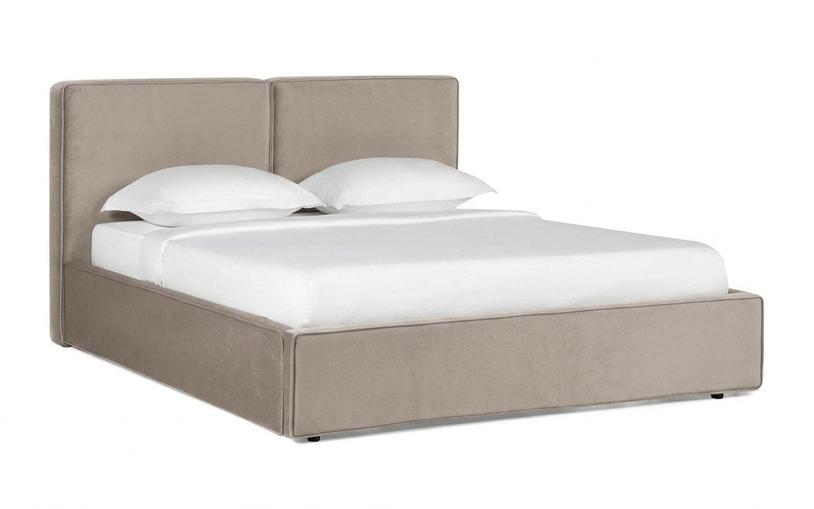Murrey Nova bed in Shammy Sunrise fabric, product photo on white background