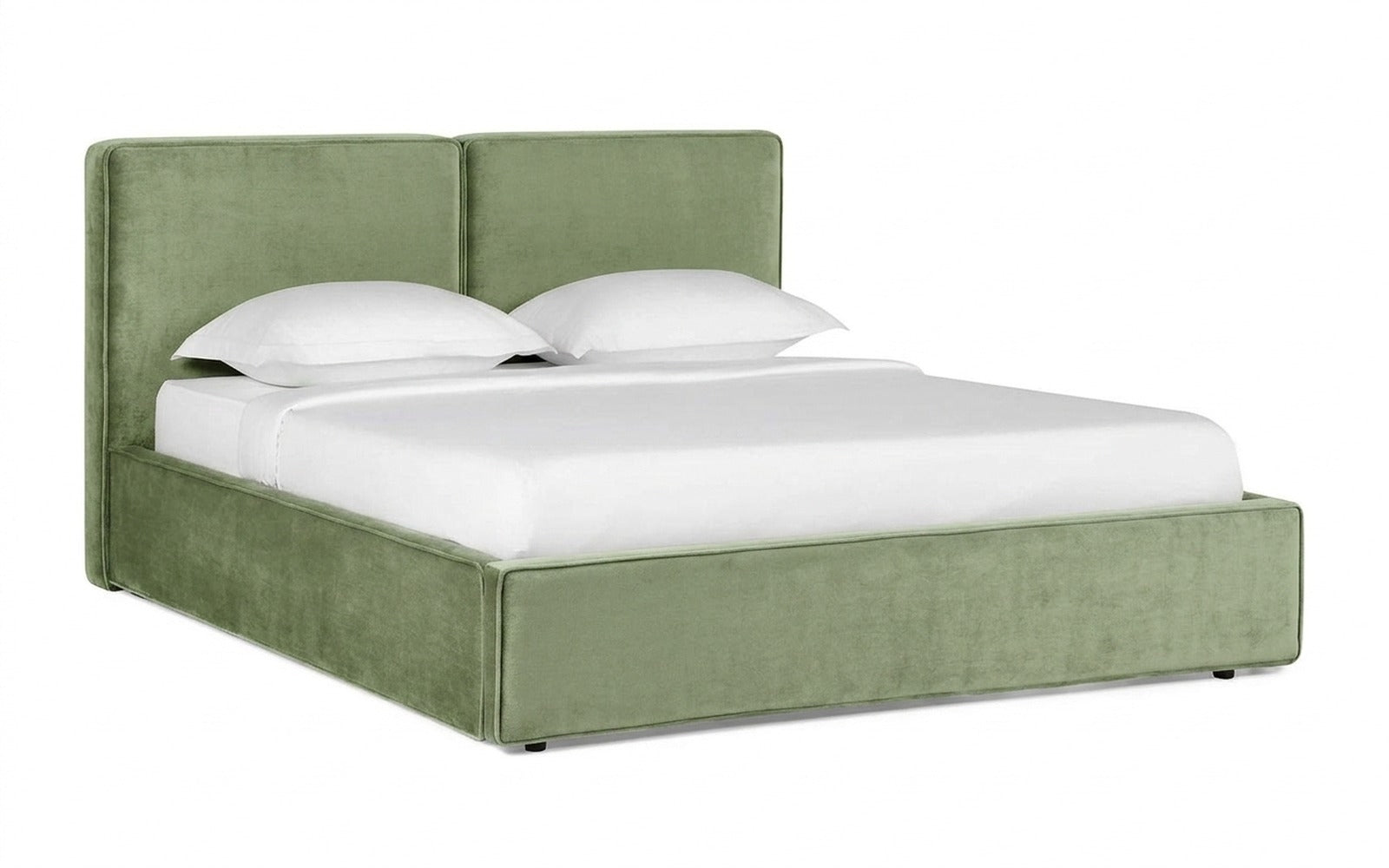Murrey Nova bed in Soul 618 fabric, product photo on white background