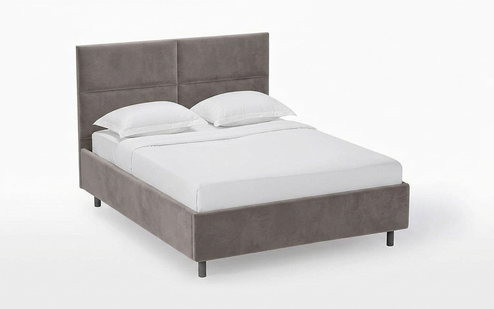 Orlando Nova bed in Casanova Grey fabric, product photo on white background