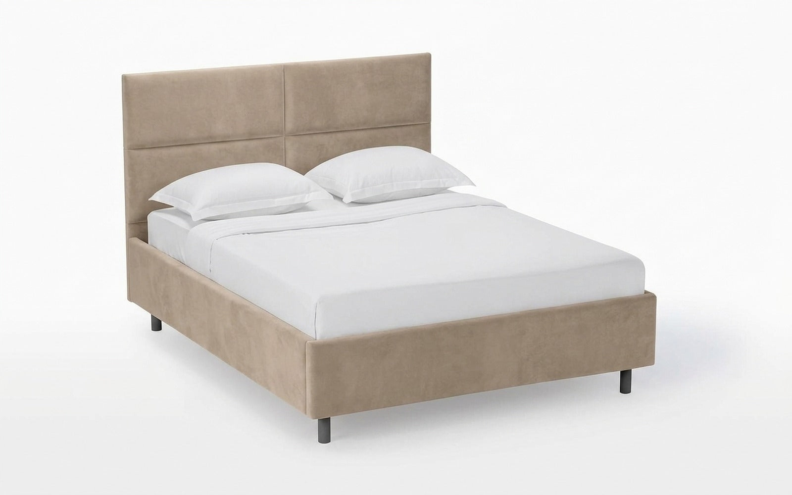 Orlando Nova bed in Casanova Milk fabric, product photo on white background