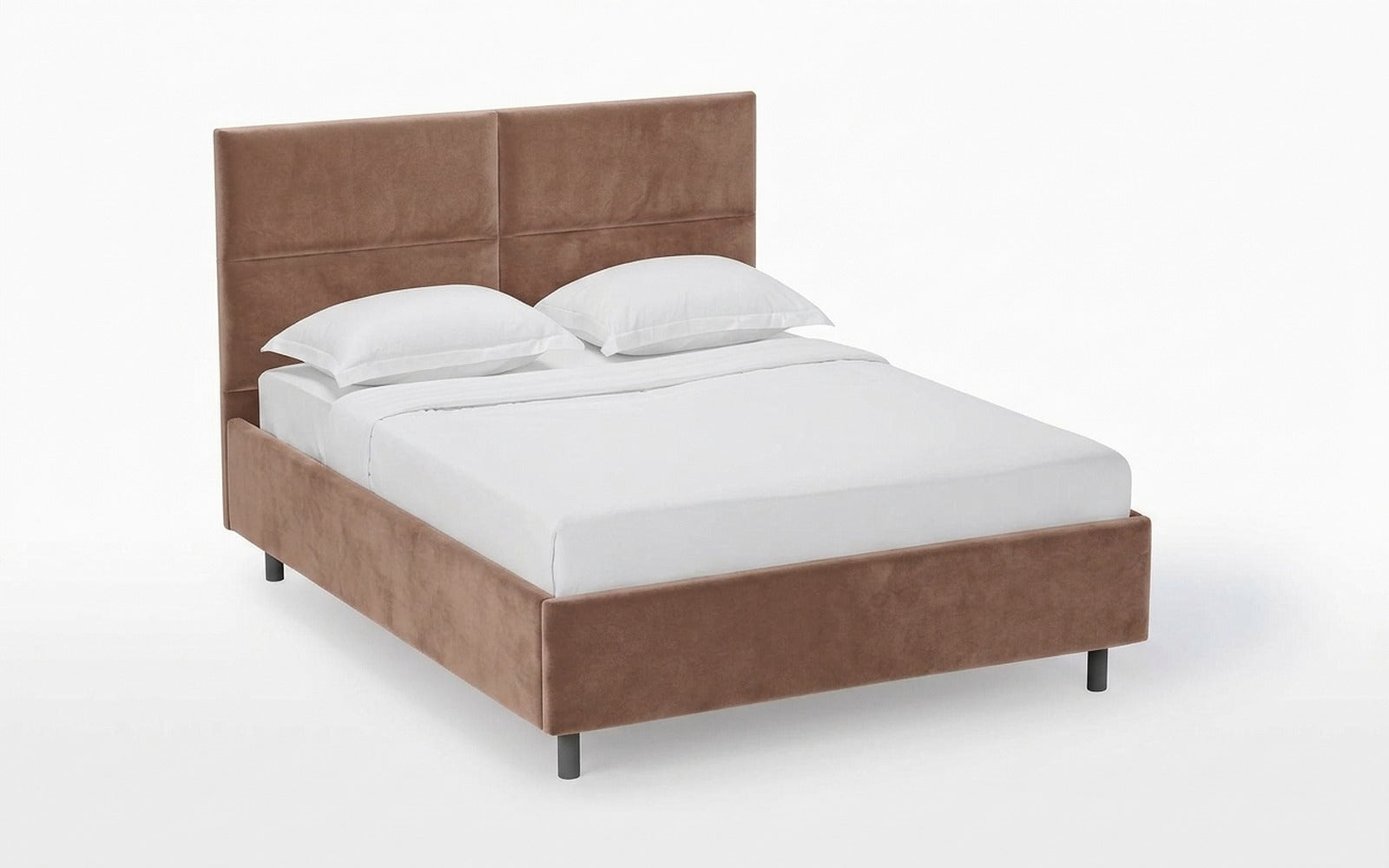 Orlando Nova bed in Casanova Stone fabric, product photo on white background