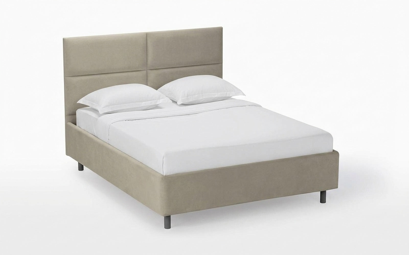 Orlando Nova bed in Sky Velvet 03 fabric, product photo on white background