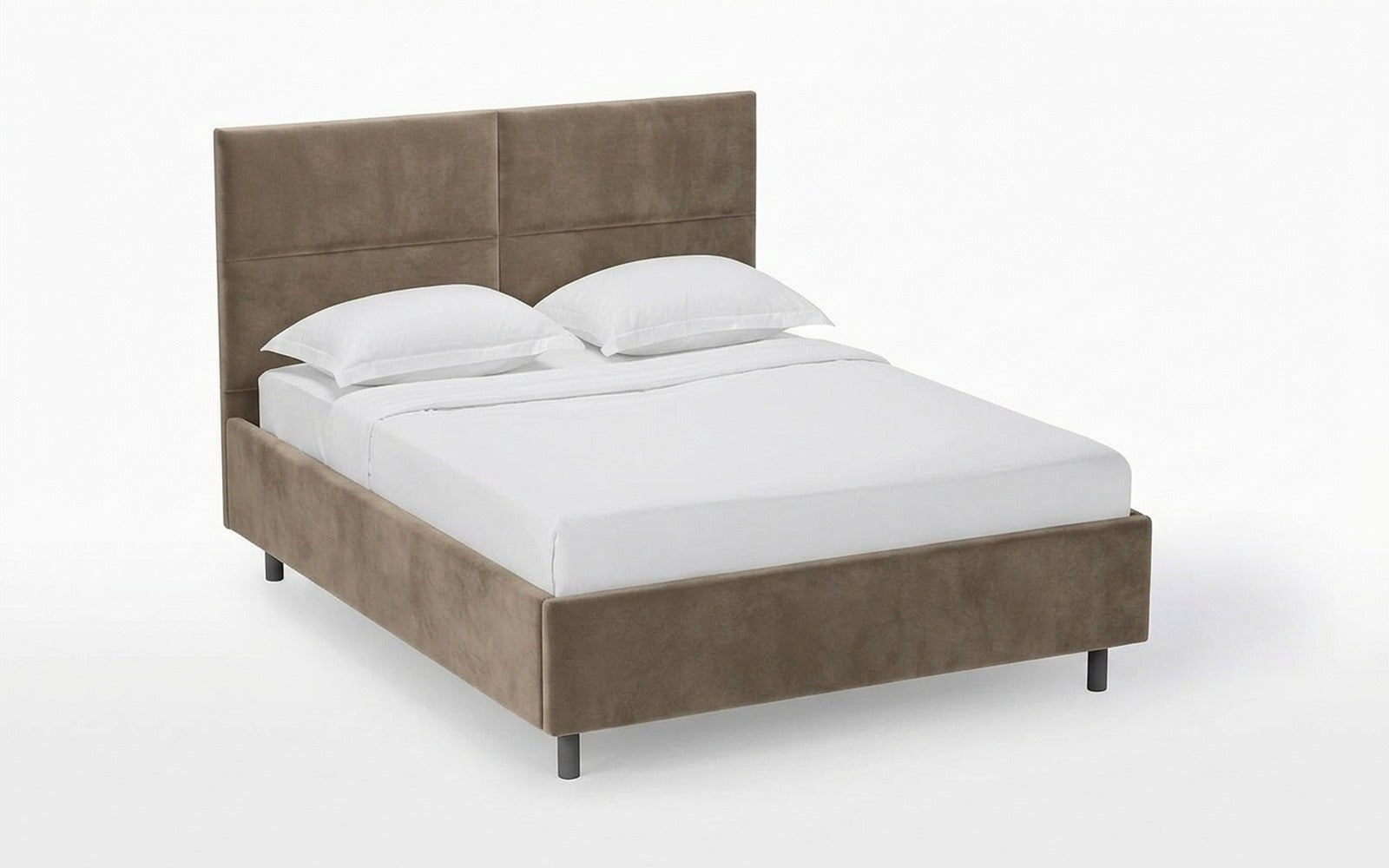 Orlando Nova bed in Sky Velvet 21 fabric, product photo on white background