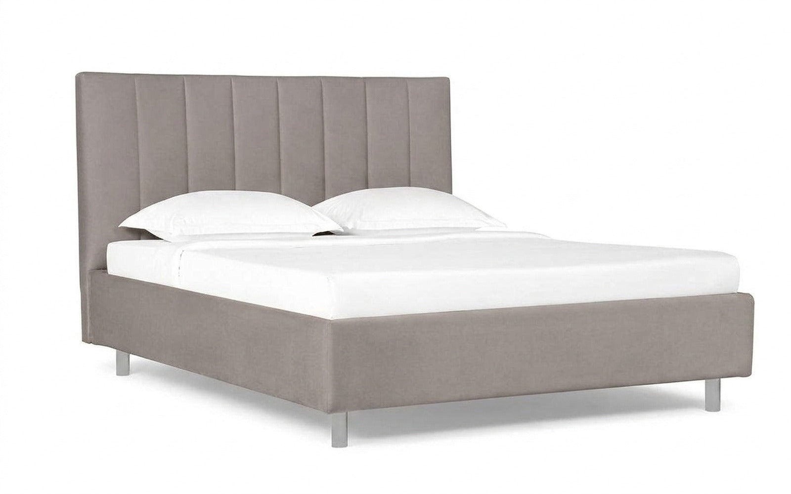 Pola Nova bed in Casanova Grey fabric, product photo on white background