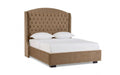 Rachel bed in Casanova Beige fabric, product photo on white background