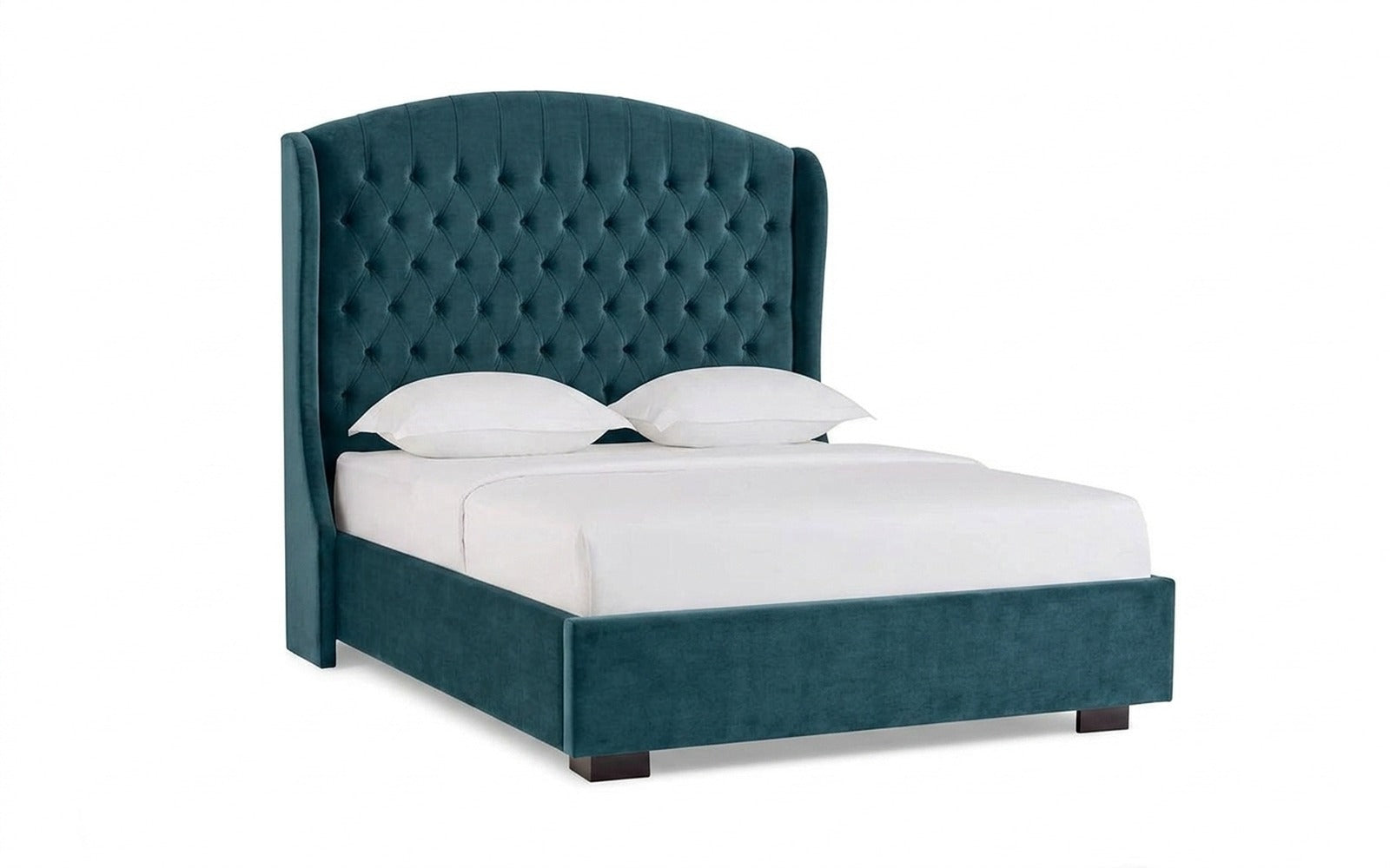Rachel bed in Casanova Seawave fabric, product photo on white background