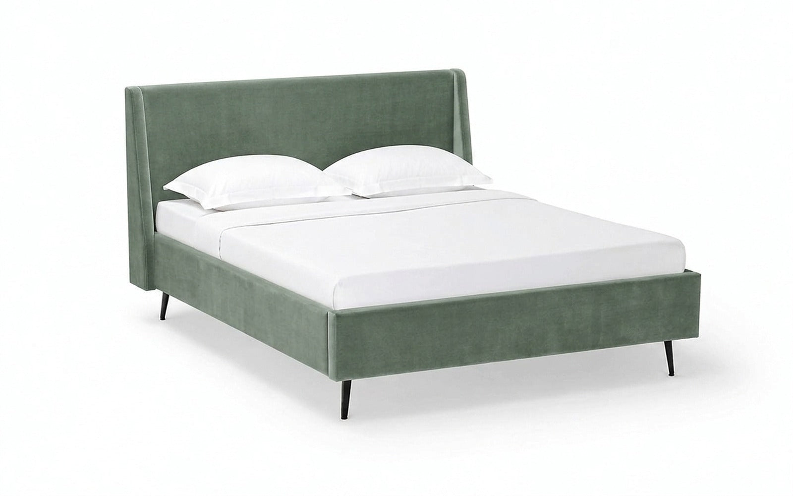 Relax Nova bed in Casanova Celadon fabric, product photo on white background