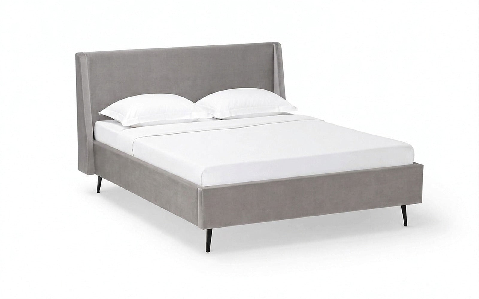 Relax Nova bed in Casanova Grey fabric, product photo on white background