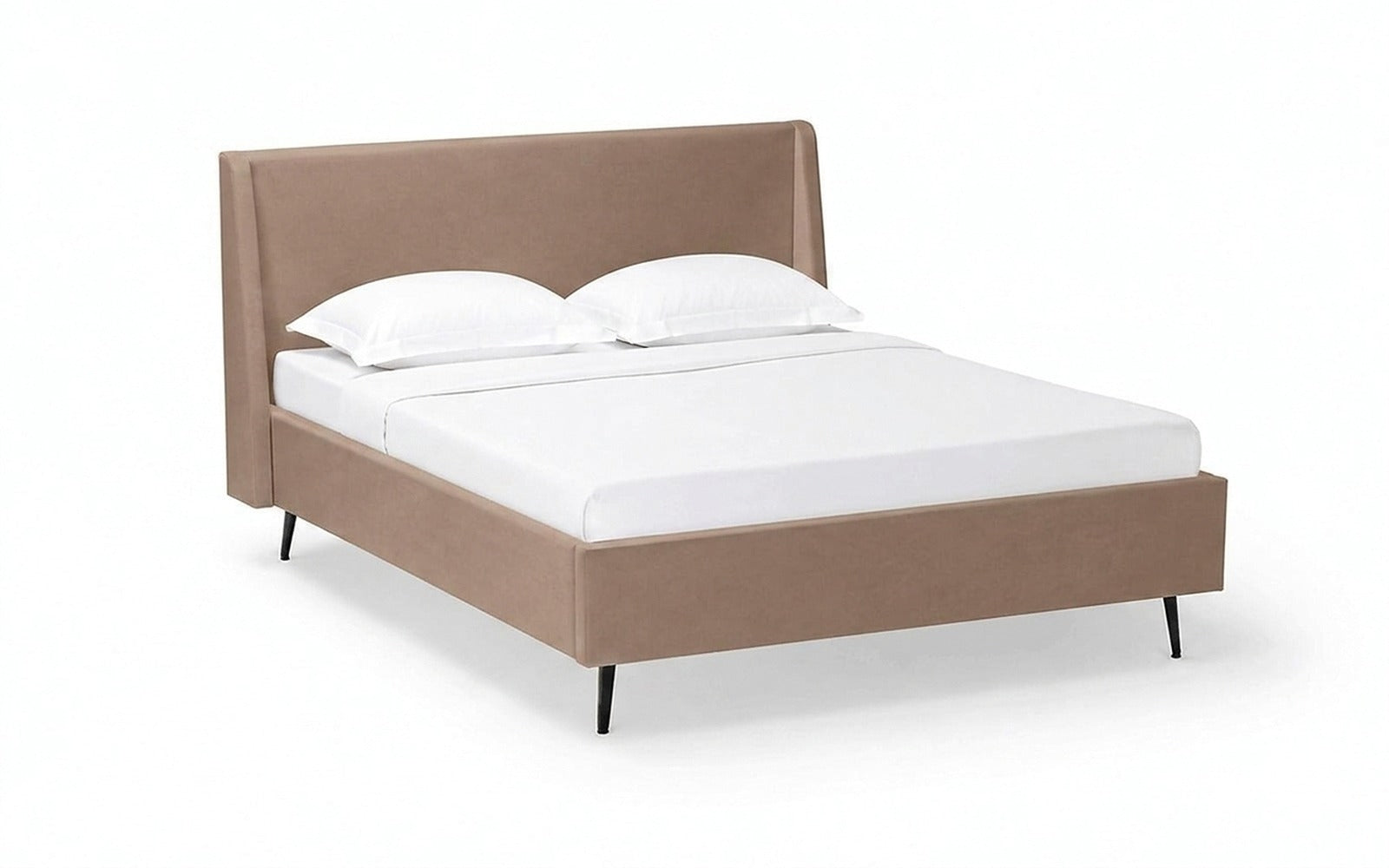 Relax Nova bed in Casanova Stone fabric, product photo on white background