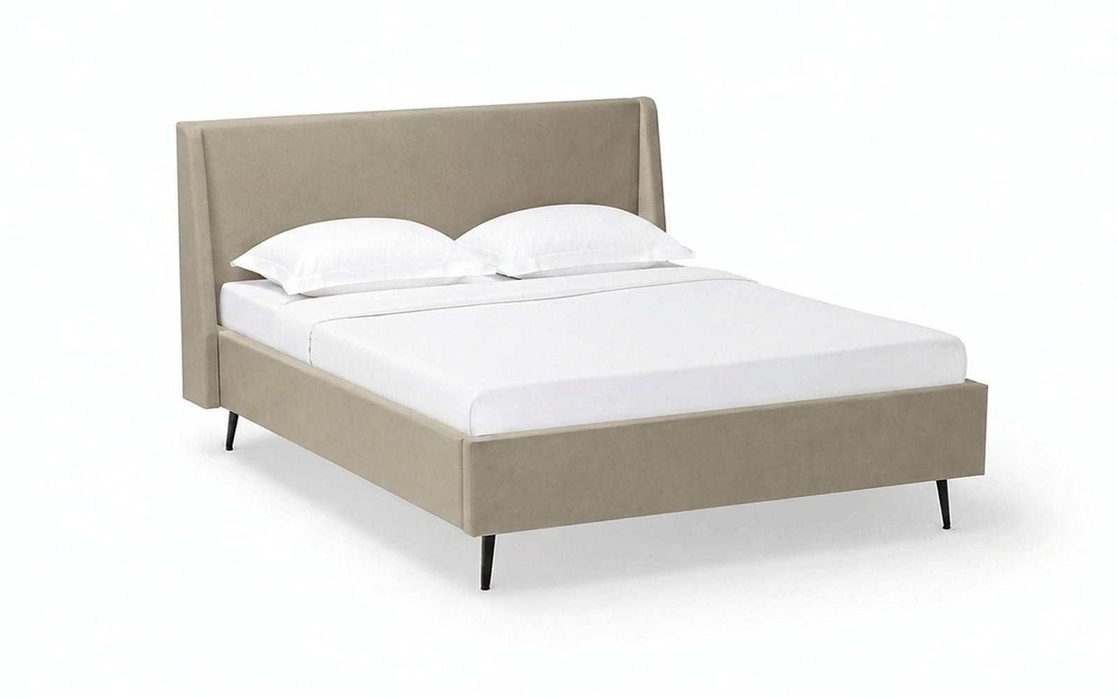 Relax Nova bed in Sky Velvet 03 fabric, product photo on white background