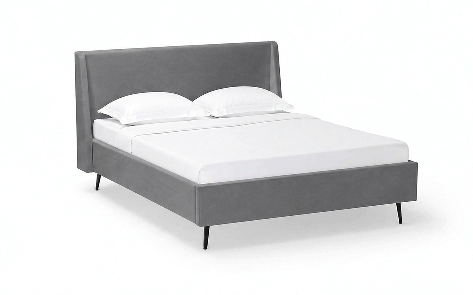 Relax Nova bed in Sky Velvet 08 fabric, product photo on white background