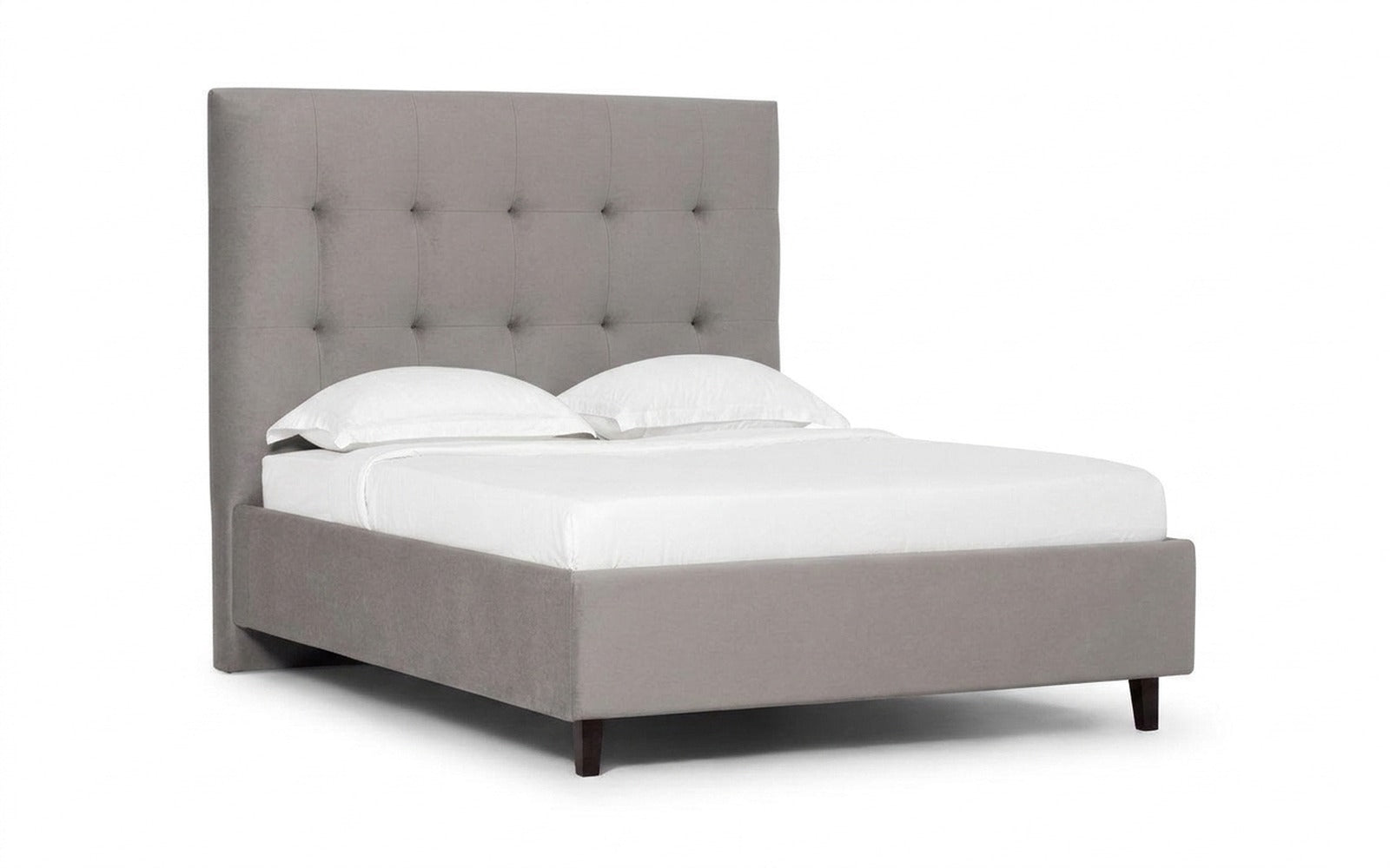 Silvana Nova bed in Casanova Grey fabric, product photo on white background