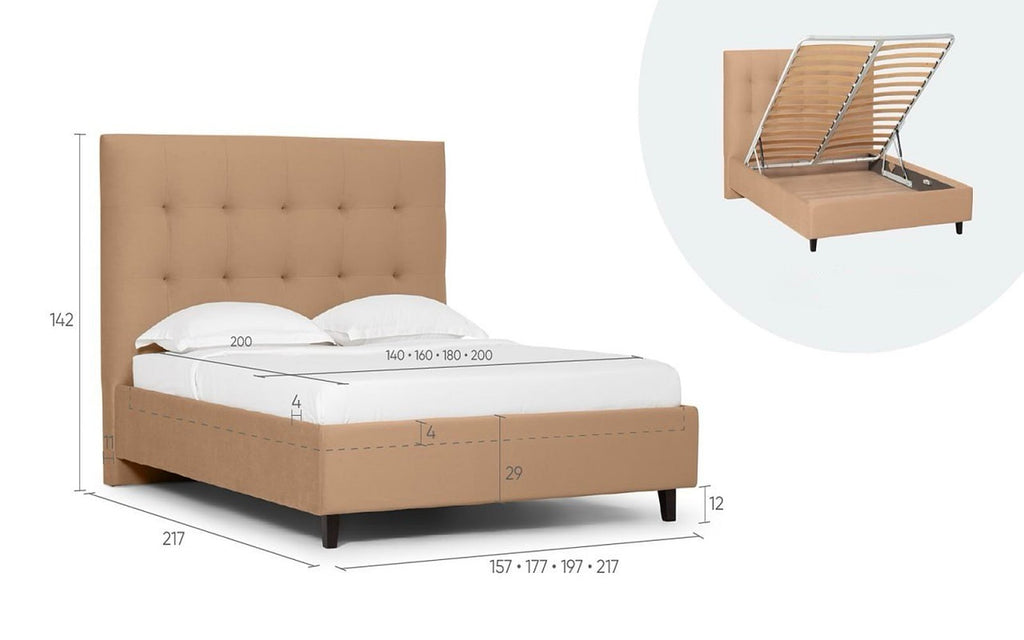 Silvana Nova bed, product photo on white background, view 4