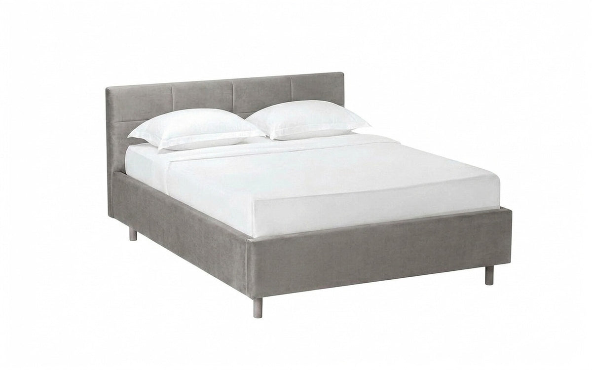 Vanessa Nova bed in Casanova Grey fabric, product photo on white background