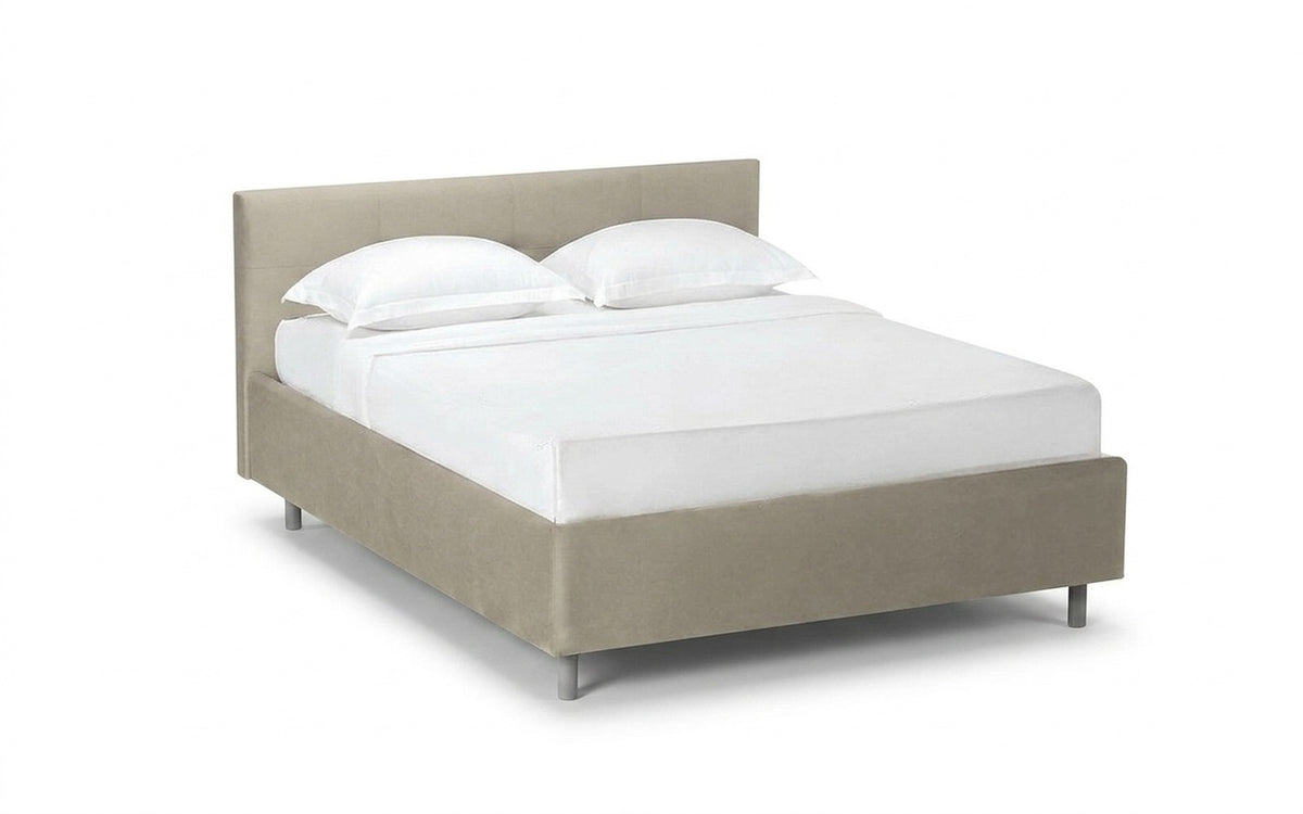 Vanessa Nova bed in Sky Velvet 03 fabric, product photo on white background