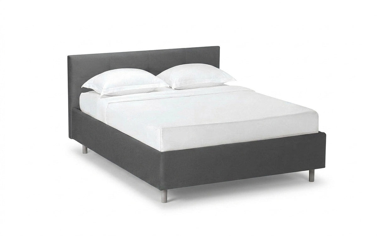 Vanessa Nova bed in Sky Velvet 16 fabric, product photo on white background