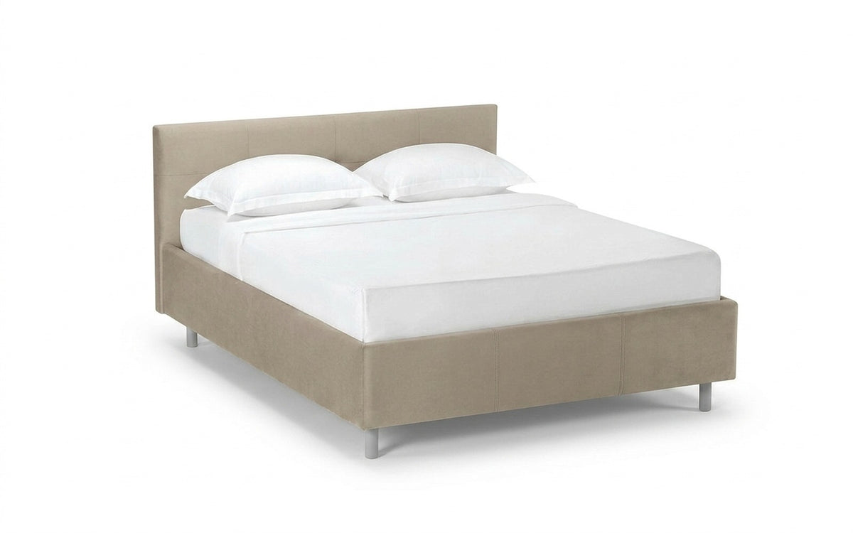 Vanessa Nova bed in Sky Velvet 21 fabric, product photo on white background