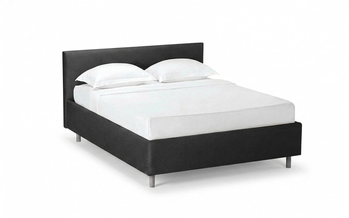 Vanessa Nova bed in Sky Velvet 38 fabric, product photo on white background