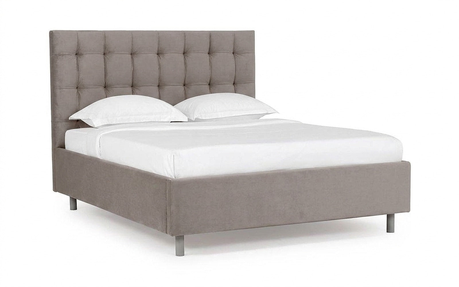 Virginio Nova bed in Casanova Grey fabric, product photo on white background