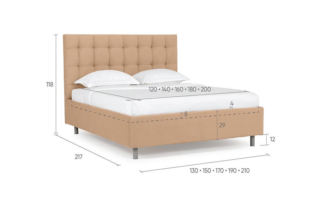 Virginio Nova bed, product photo on white background, view 3