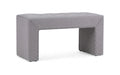 Enigma bench in Aura 03 fabric, product photo on white background