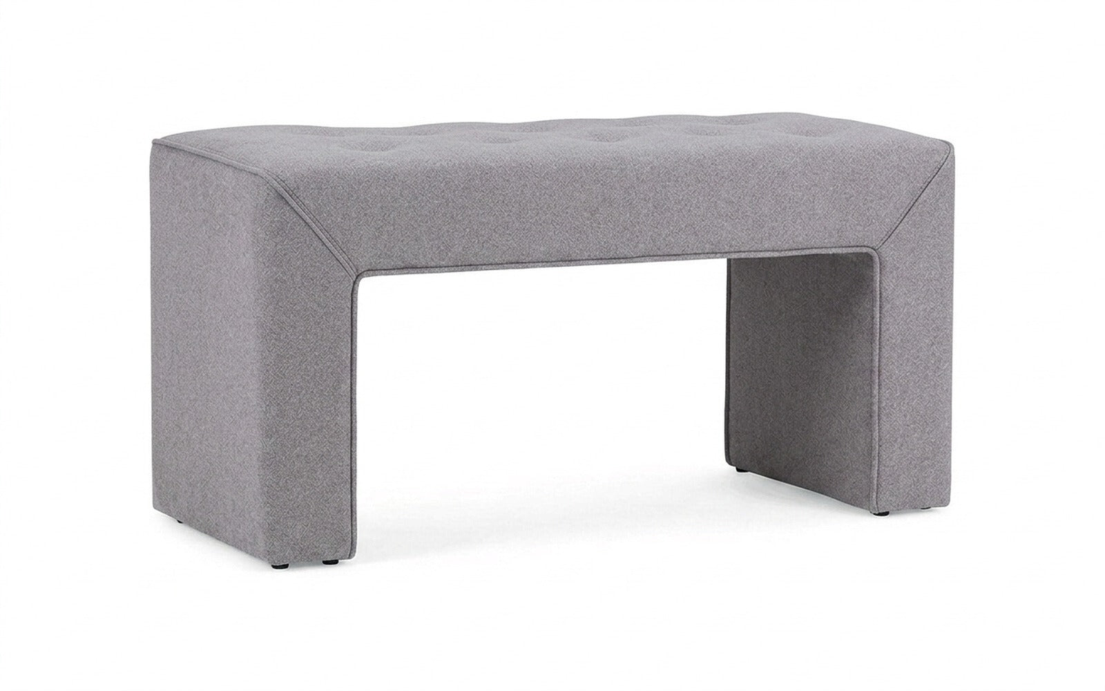 Enigma bench in Aura 03 fabric, product photo on white background