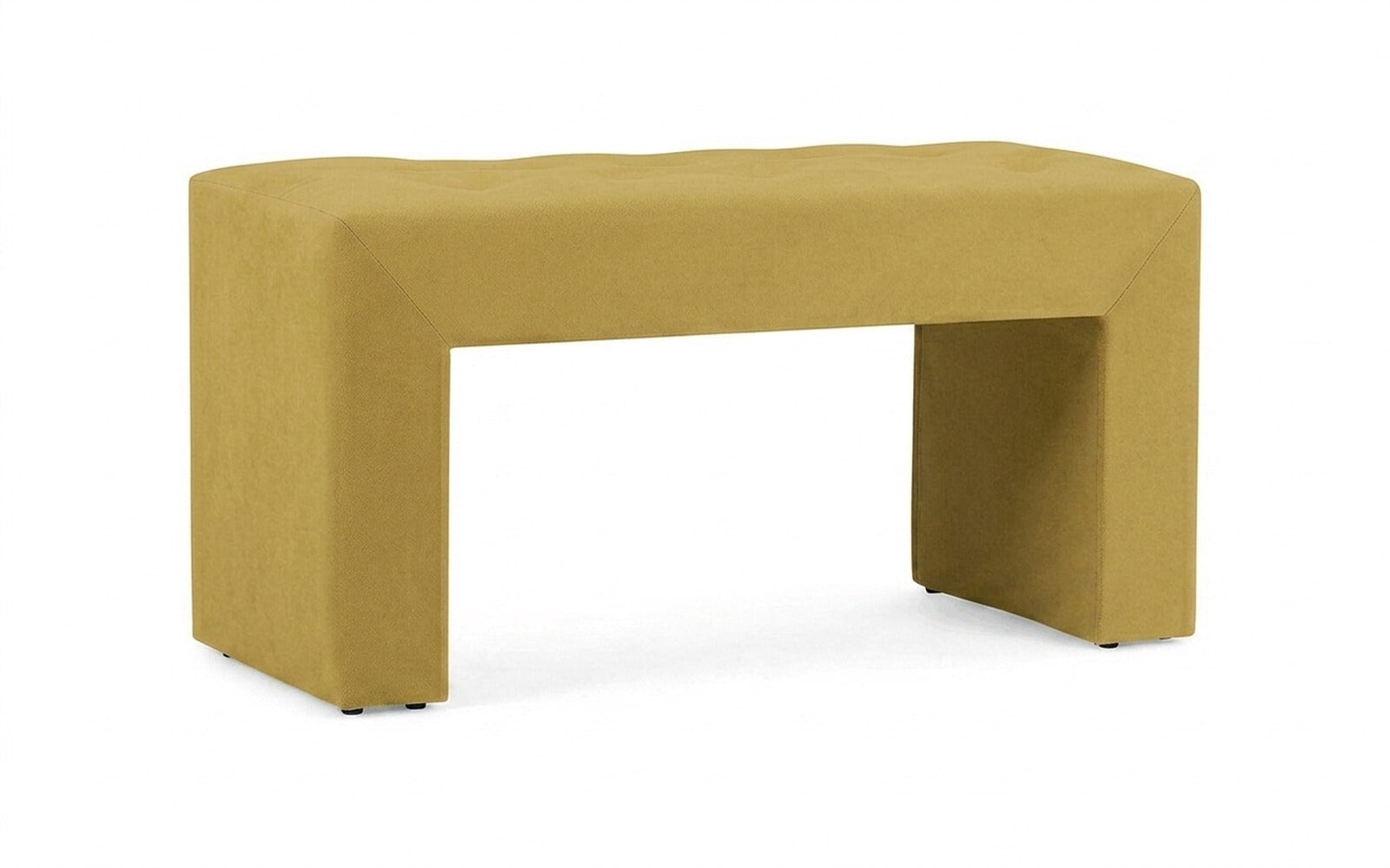 Enigma bench in Aura 05 fabric, product photo on white background